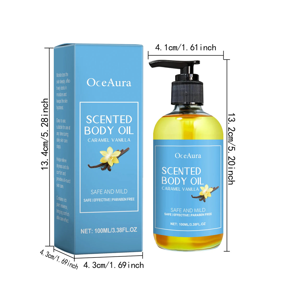 Caramel Vanilla Body Massage Oil Moisturizing Nourishing Smoothing Skin Care Relieve Stress Muscle Relaxing Body SPA Oils