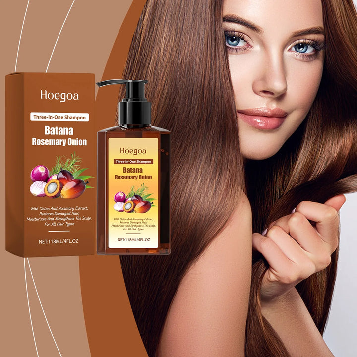 3 In 1 Batana Rosemary Onion Shampoo Deep Nourishing Scalp Remove Dandruff Long Lasting Scent Hair Scalp Cleaning Care Lotion