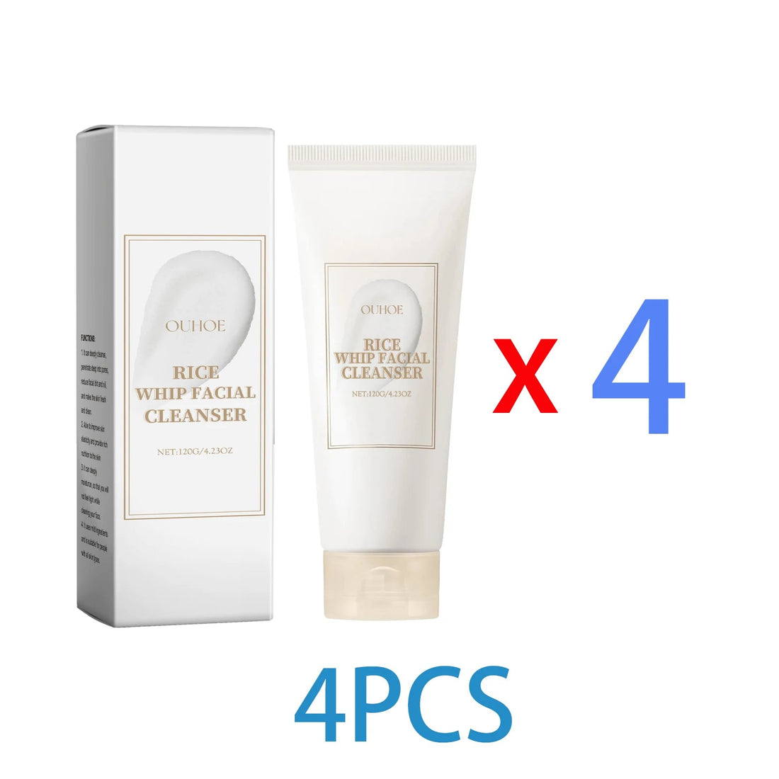 Rice Milk Cleansing Foam 120g Gentle Facial Wash Deep Cleanse Rice Extract Hydrating Non Drying Rich Lather for Soft Bright Skin Halalzen