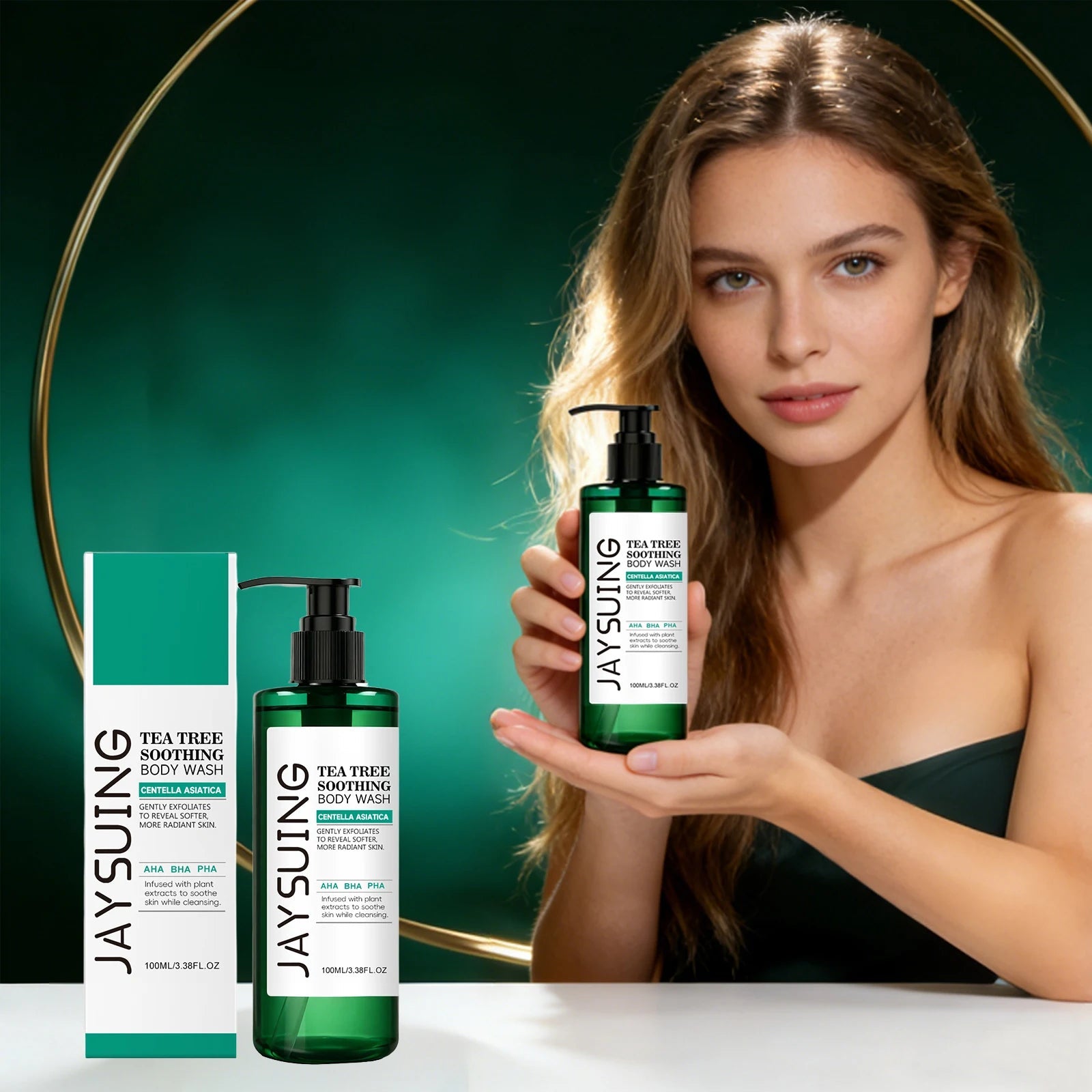Centella Tea Tree Body Wash Deep Clean Refresh Cool Soothe Sensitive Nourish Calm Skin Discomfort Repair Skin Barrier Shower Gel Halalzen