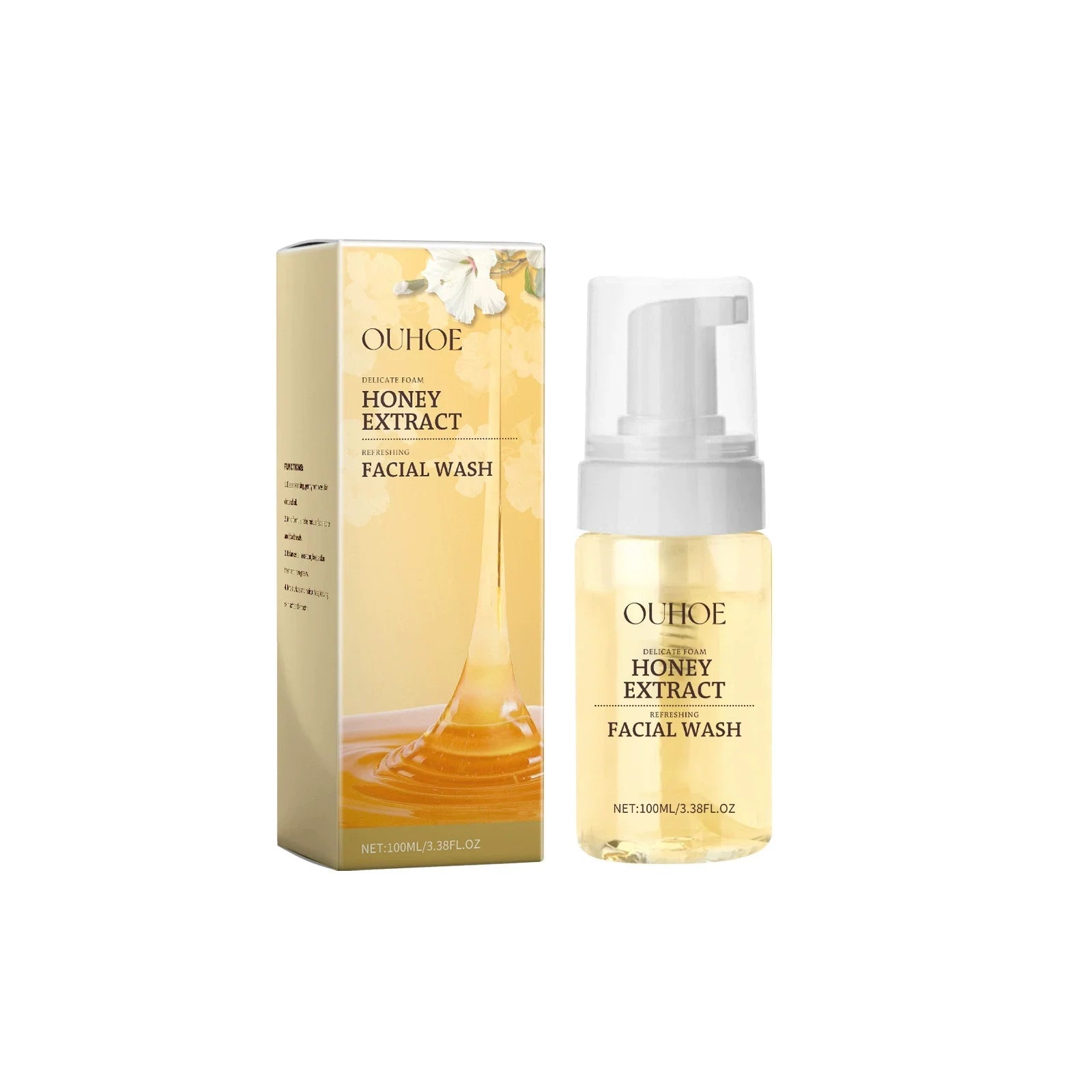 Honey Facial  Foaming Cleanser Gentle Oil Control Reduce Acne Blackhead Purify Pore Soothing Relieve Redness Hydrating Face Wash Halalzen