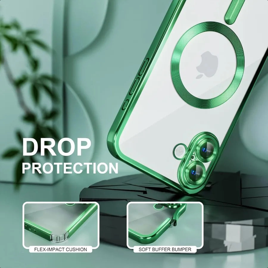 Misea Magnetic for iPhone 16 Case with MagSafe [Never Yellowing] [Military Grade Drop Protection] Full Camera Lens Protector Pl