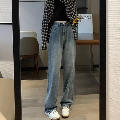 New Autumn And Winter Styles Suitable For All Seasons Basic Jeans For Women High Waist Retro Wide Leg Versatile And Casual Jeans
