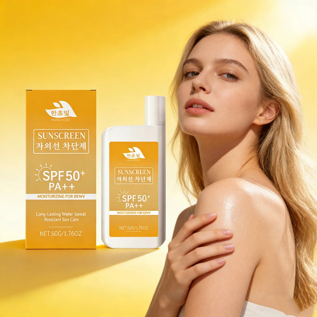 Lightweight Hydrating Sunscreen SPF 50++ Long Lasting UV Protection Fast Absorb No Sticky Oil Control Refreshing Sunblock Lotion Halalzen