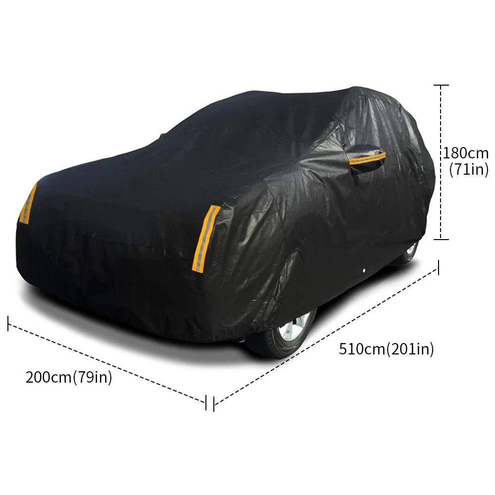 Universal SUV Car Cover Outdoor Protection Waterproof Dustproof UV Suitable for Sedan Dust Cover Black Car Shell Cover SUV Cover