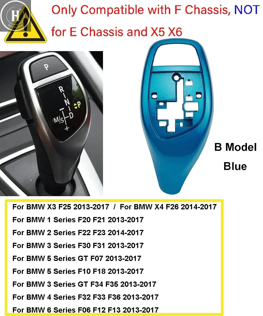 Car Gear Knob Shift Lever Cover Replacement for BMW 1 2 3 5 7 Series F10 F20 F21 F22 F11 F01 X1 X3 X4 M3 M5 F30 F25 F Chassis HALALZEN