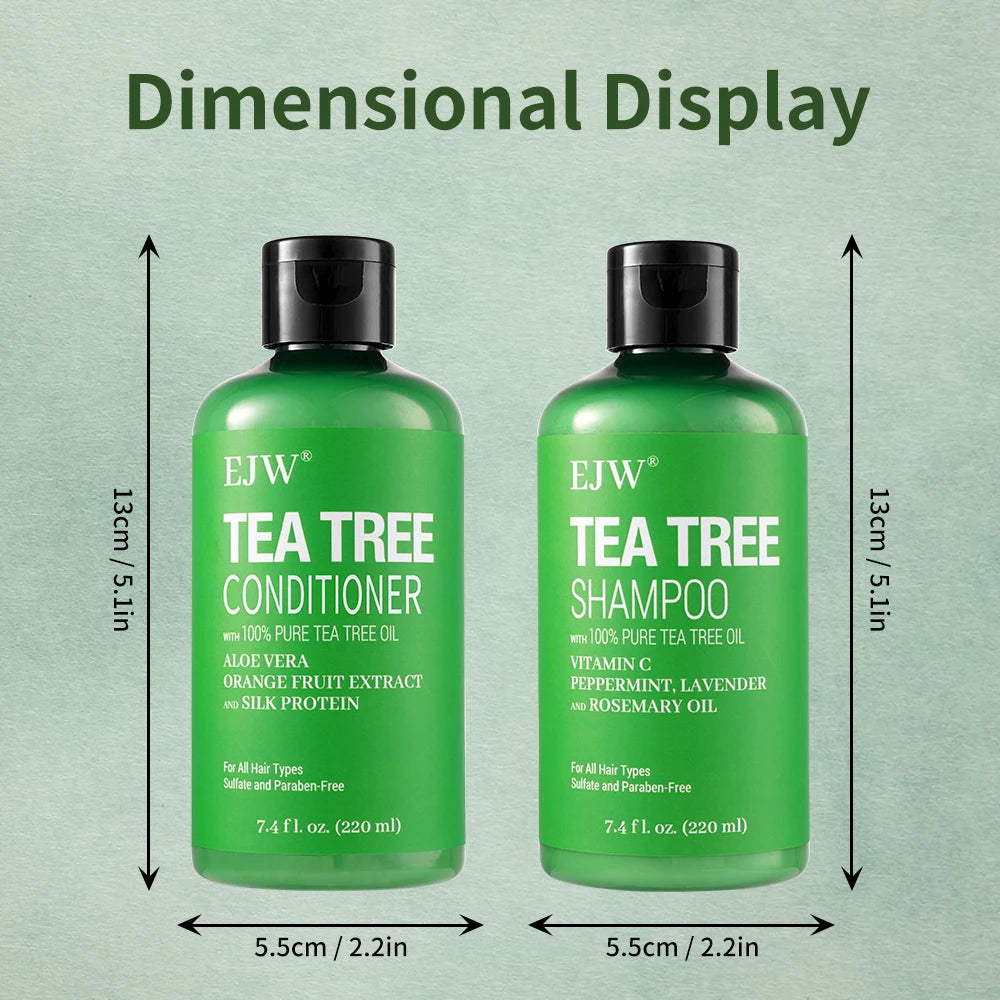 Tea Tree Oil Shampoo and Conditioner  Set| Refreshes Scalp, Soothes,Cleanses  Buildup, Clarifying for Oily Hair|Pure Tea Tree Halalzen
