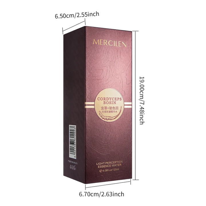 Mercilen Cordyceps Bosein Moisturizing Essence Water 120ml, Contains Niacinamide, Hyaluronic Acid, and Plant Squalane to Moisturize and Brighten Facial Skin, Making It Look Younger, Suitable for All Skin Types