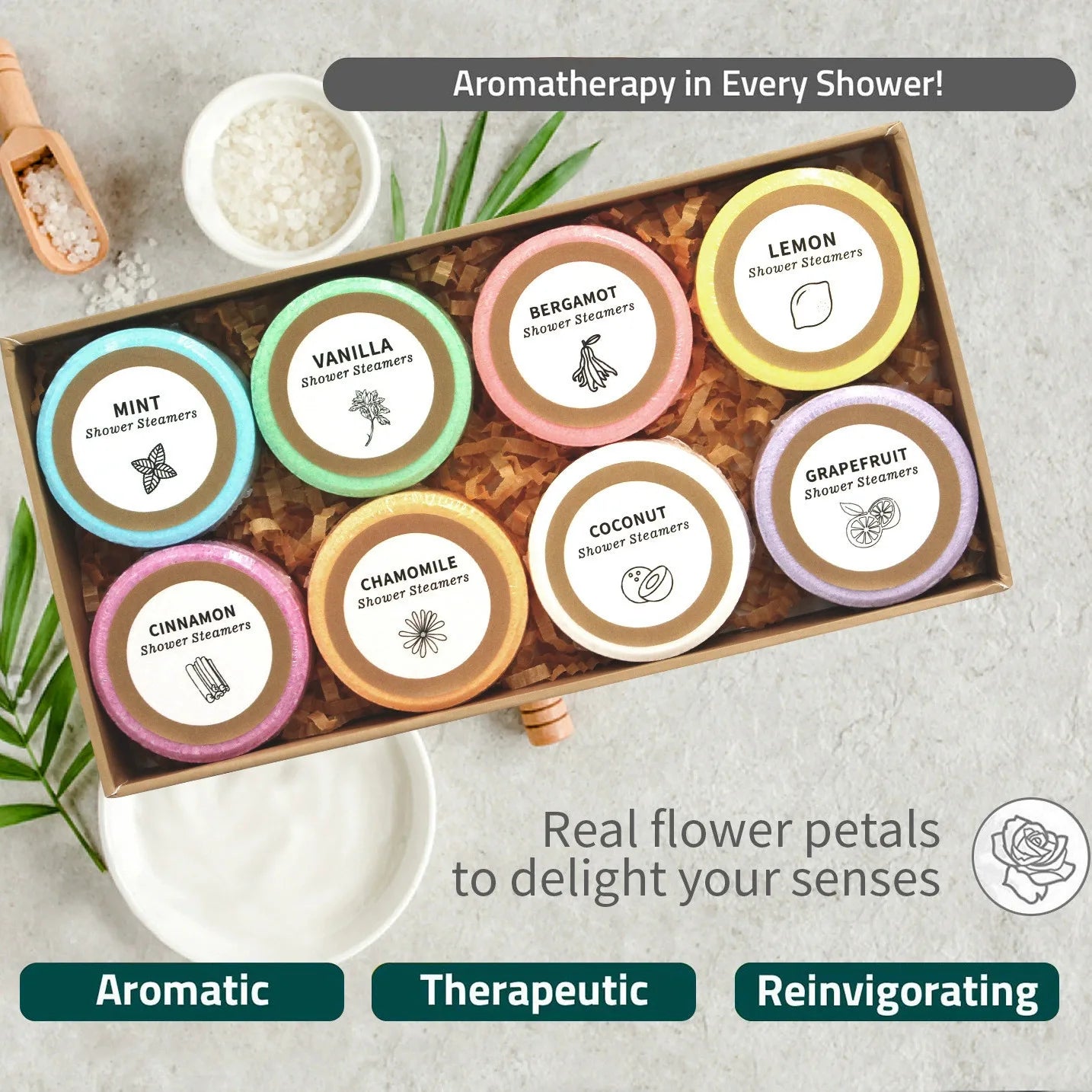 8Pcs Bath Salt Tablets Set, Natural Relaxing Spa Bath For Bathtub, Body Care Suitable For Women And Men, Home & Hotel Halalzen