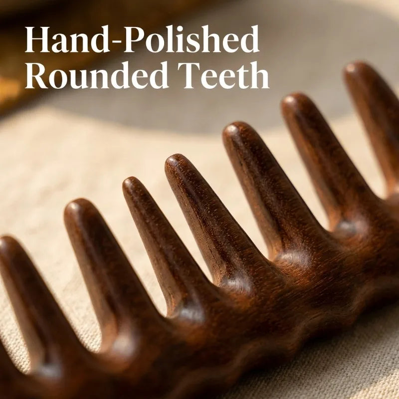 Wood Wide Tooth Massage Comb Anti Static Sandalwood Scalp Massage Comb Portable Hair Styling Wooden Comb for Scalp Care