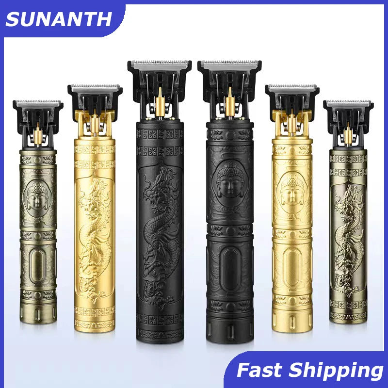 T9 Vintage Hair Trimmer USB Fast Charging Hair Cutting Machine Electric Hair Clipper Portable Shaver Barber Professional Barber Halalzen
