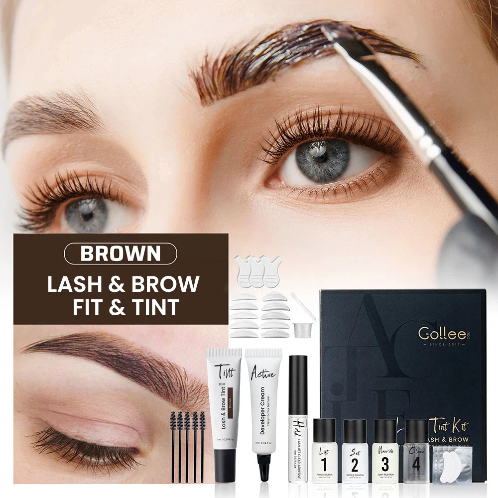 Gollee Lash and Brow Curling Perm Kit Natural Eyelash Lifting Perm Treatment Makeup Long Lasting 4-6 Weeks For Lash Curler Perm