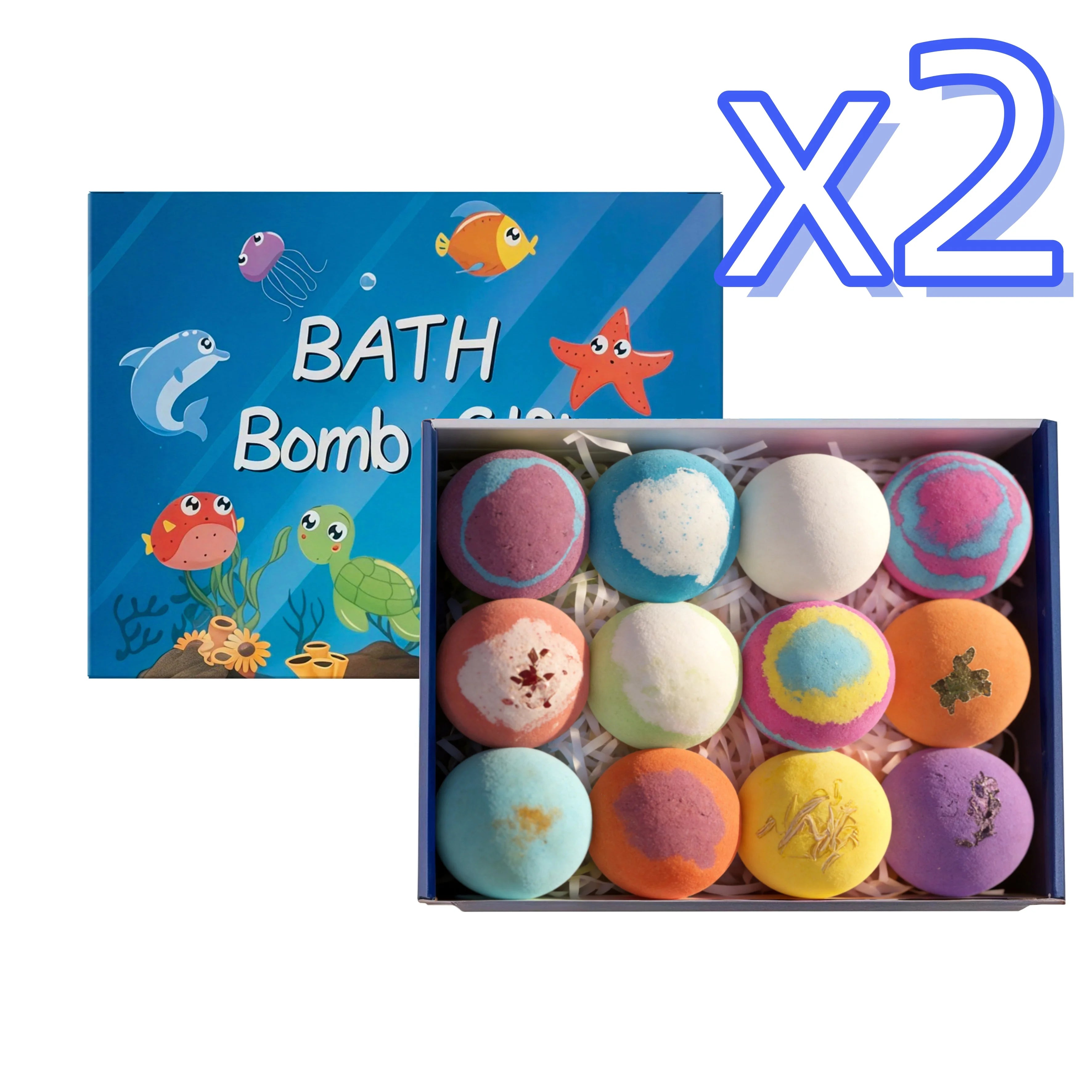 Kids Bath Bombs Hidden Surprise Colorful Rich Bubble kids Funny Relaxing Bath Toys Children Holiday Gift Set Ocean Bubble Bath Halalzen
