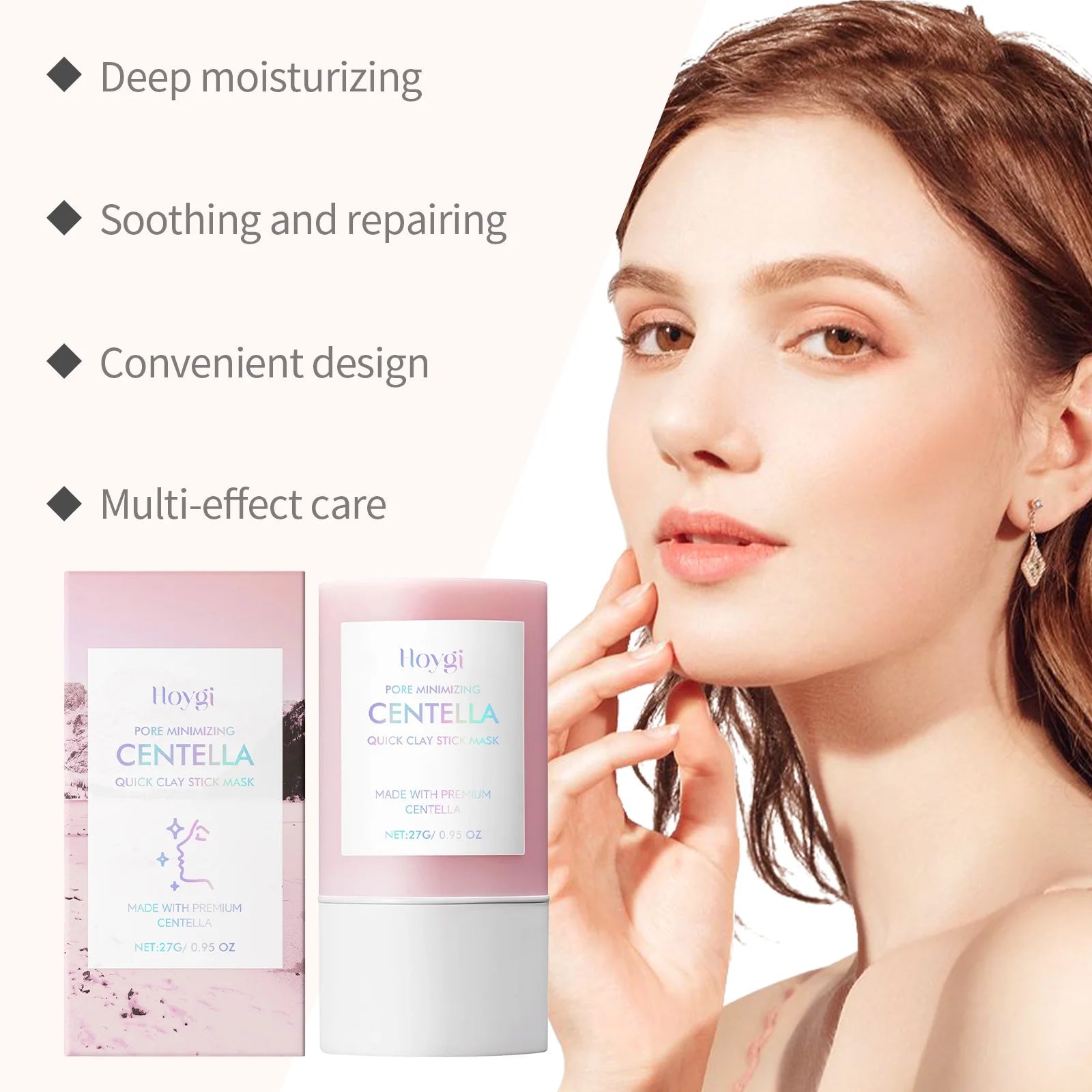 Centella Asiatica Clay Mask Stick Soothing Calming Skin Easy Application Deep Cleansing Face Oil Control Nourish Facial Cleanser Halalzen
