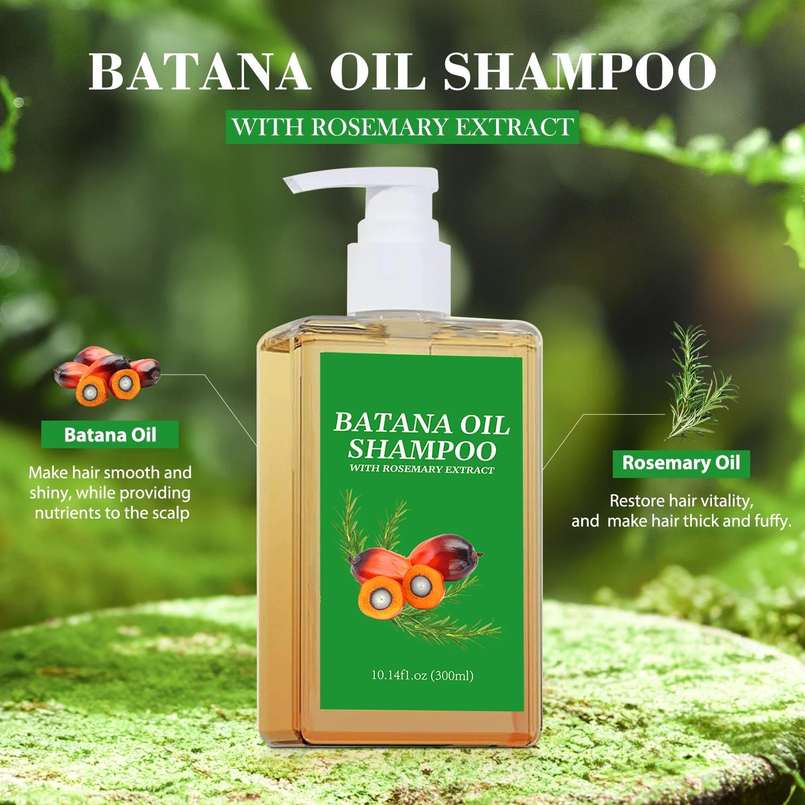 Batana Oil Shampoo & Conditioner Set Hair Strengthens Anti Loss Restore Damaged Cleansing Dandruff Control Hair Growth Shampoo Halalzen