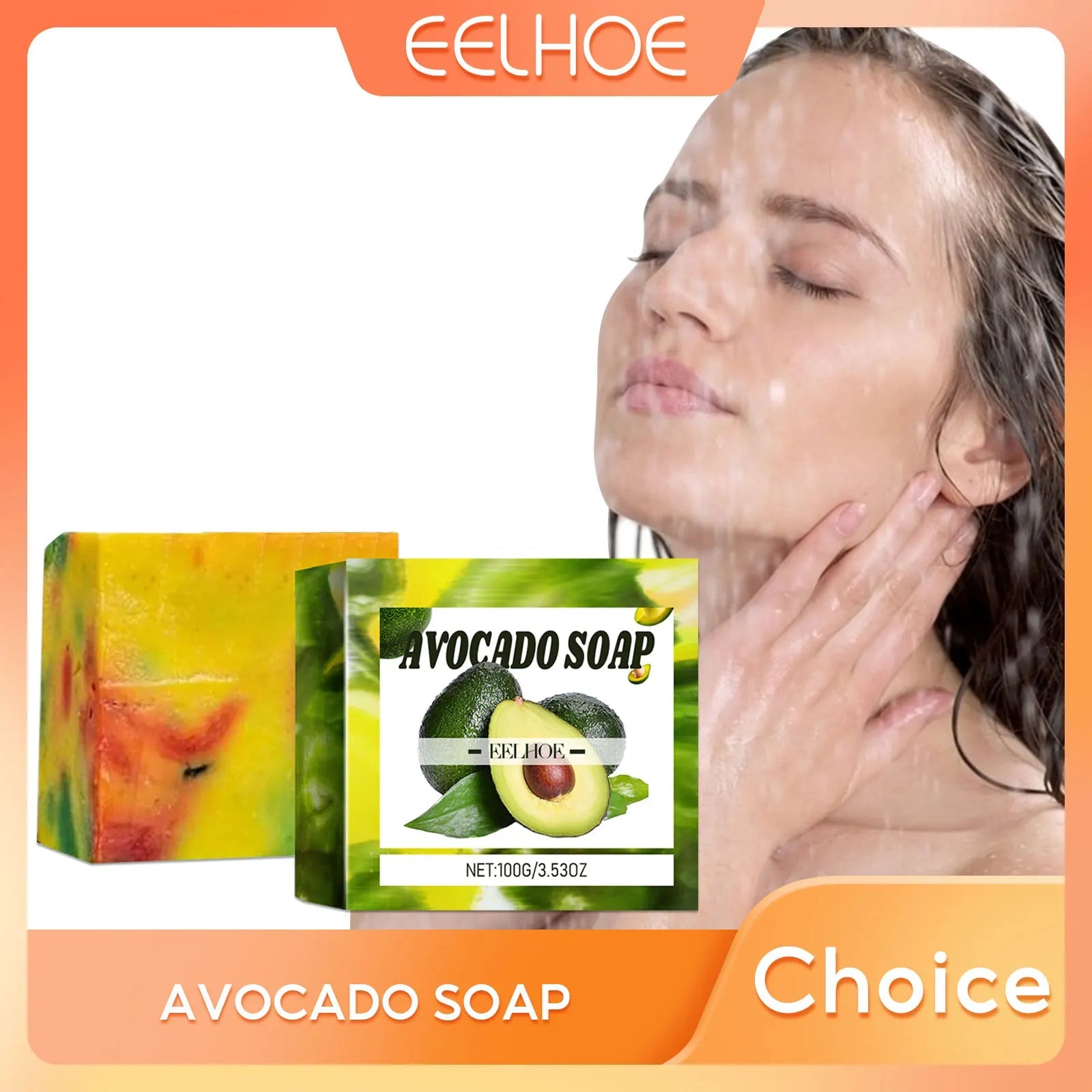 Avocado Soap Oil Control Remove Dirt Clean Skin Lightening Products Deep Moisturizing Body Wash Handmade Natural Soap Bars 100g Halalzen