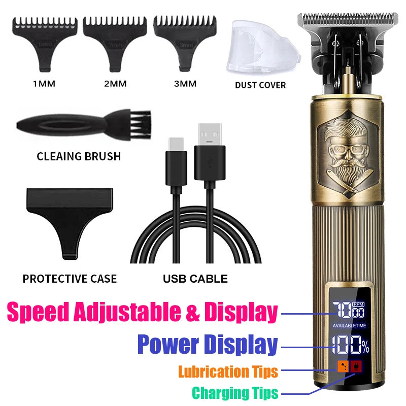 Cordless Mens Hair Trimmer Hair Clippers For Men Professional Beard Trimmer Kits Electric Shavers Hair Cutting Machine Barber Halalzen