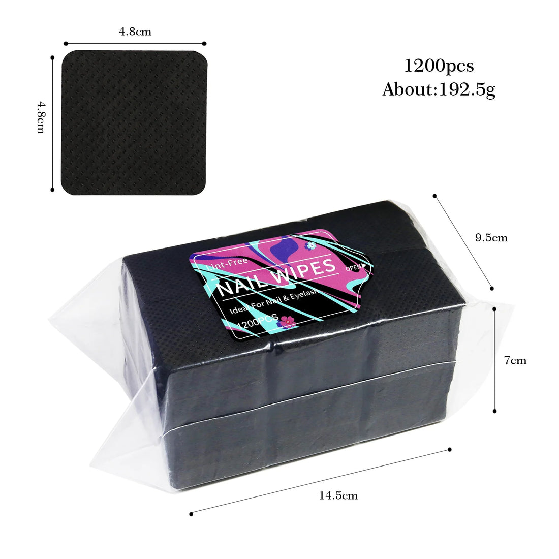 1080pcs Boxed Nail Art Lint-Free Eyelash Glue Wipes Paper Gel Polish Remover Clean Glue Cotton Pads Beauty Cleaning Tools