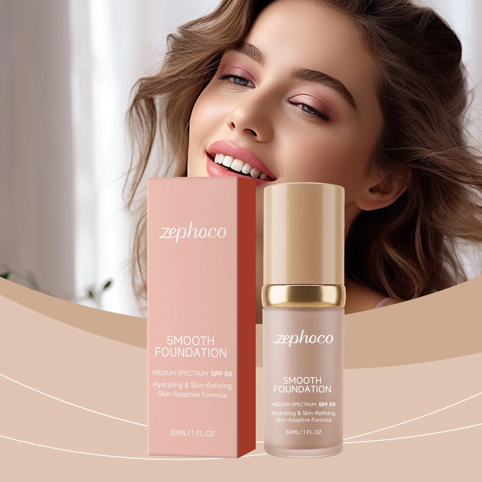 Color Changing Foundation Liquid SPF50 Sunscreen Full Coverage Concealer Hydrating Brightening Waterproof Professional Cosmetics