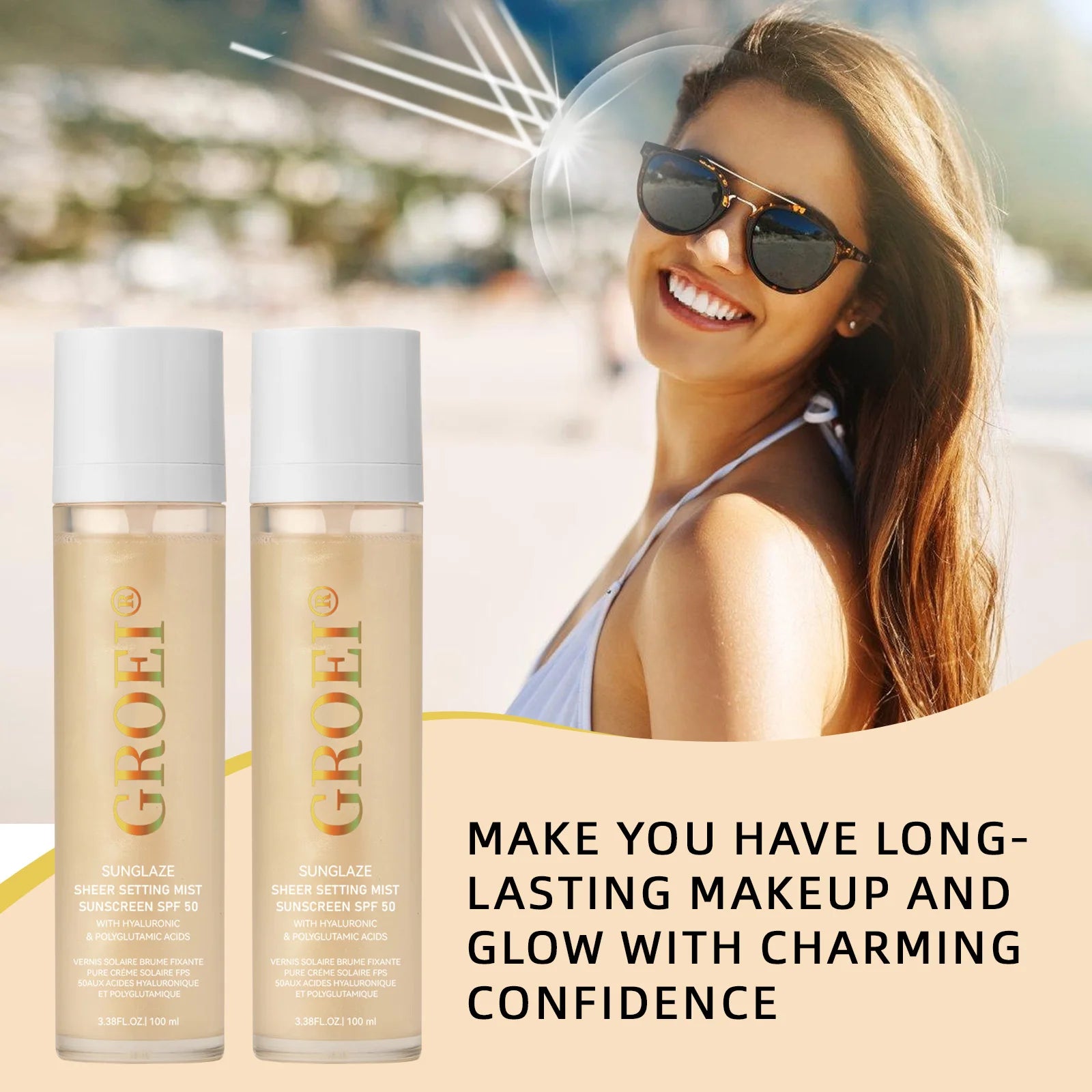 100ml Oil Free UV Setting Spray Non Greasy Anti Shine Matte Finish Pore Minimizing Long Lasting Makeup Waterproof Sweatproof