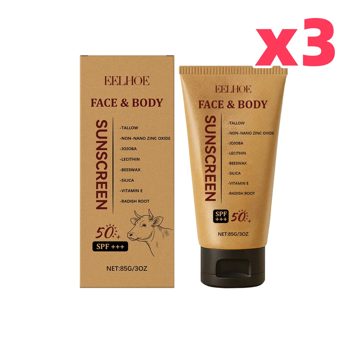 Eelhoe Tallow Body Repairing Sunscreen Oil Control Lasting Waterproof Full Coverage Keep Refresh For Oily Skin Sunscreen Lotions