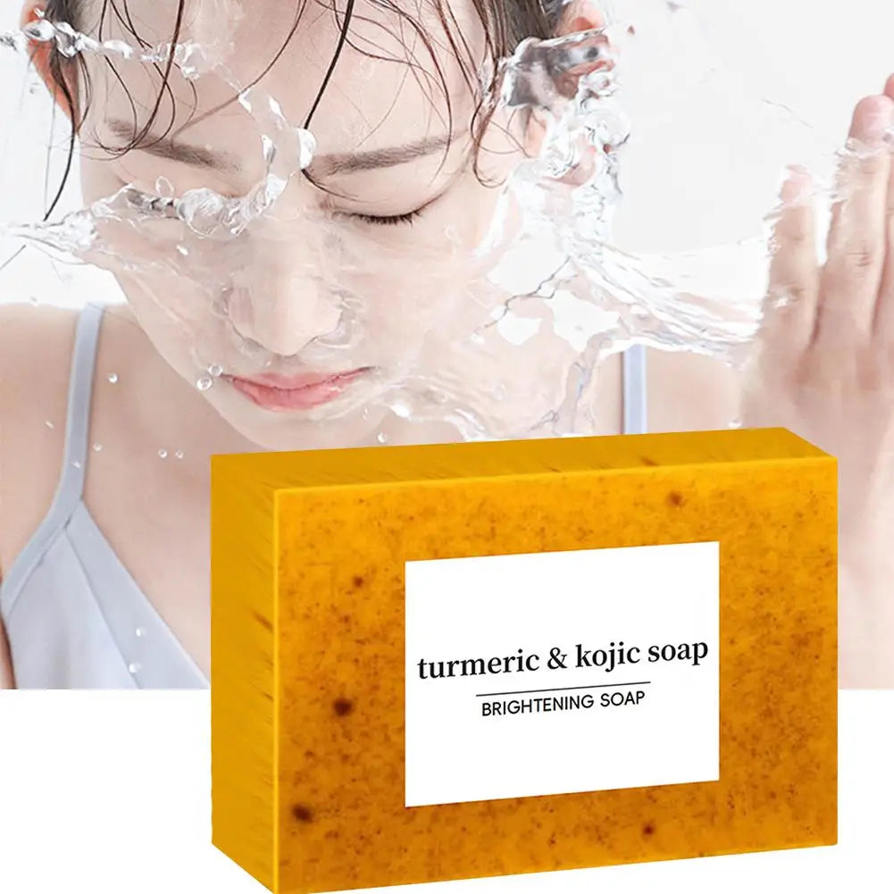 100g Turmeric Hand Made Soap, Lemon Kojic Acid Soap, Shower and Facial Soap Body Care 1/2/3/4/5Pcs