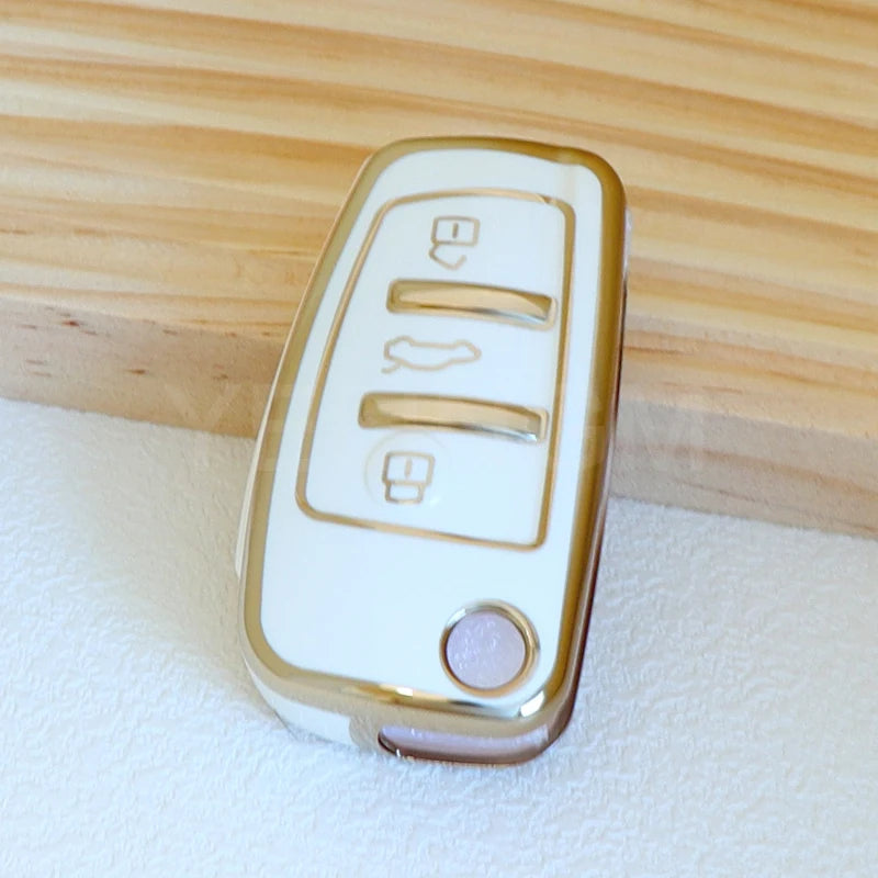 Soft TPU Car Key Cover Case Shell Bag For Audi A3 A4 A5 A6L C6 8L 8P B6 B7 B8 C6 RS3 Q3 Q7 TT 8L 8V S3 Protector Accessories