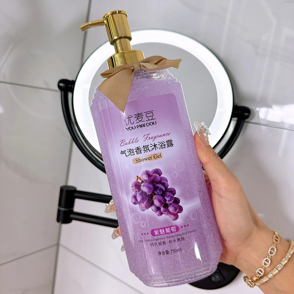 Fruit Flavored Bubble Fragrance Shower Gel Mango Skin Rejuvenation Moisturizing Body Bath Wash Oil Control Peach Long Lasting Halalzen