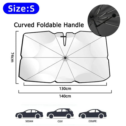 Car Umbrella Sunshade Windshield Front Cover Window Foldable Sun Shade Block Heat Portable Bent Parasol Auto Curved Model Shades