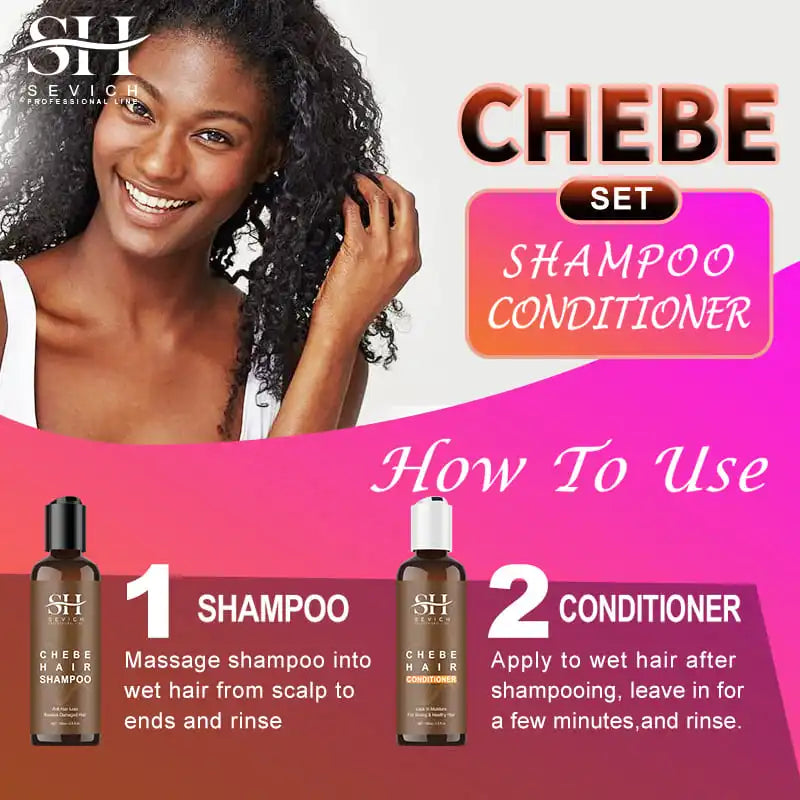 CHEBE Hair Growth Shampoo Conditioner Set Anti Hair Loss Treatment for Men Women Fast Thicken Regrowth Oil Beauty Health SEVICH Halalzen
