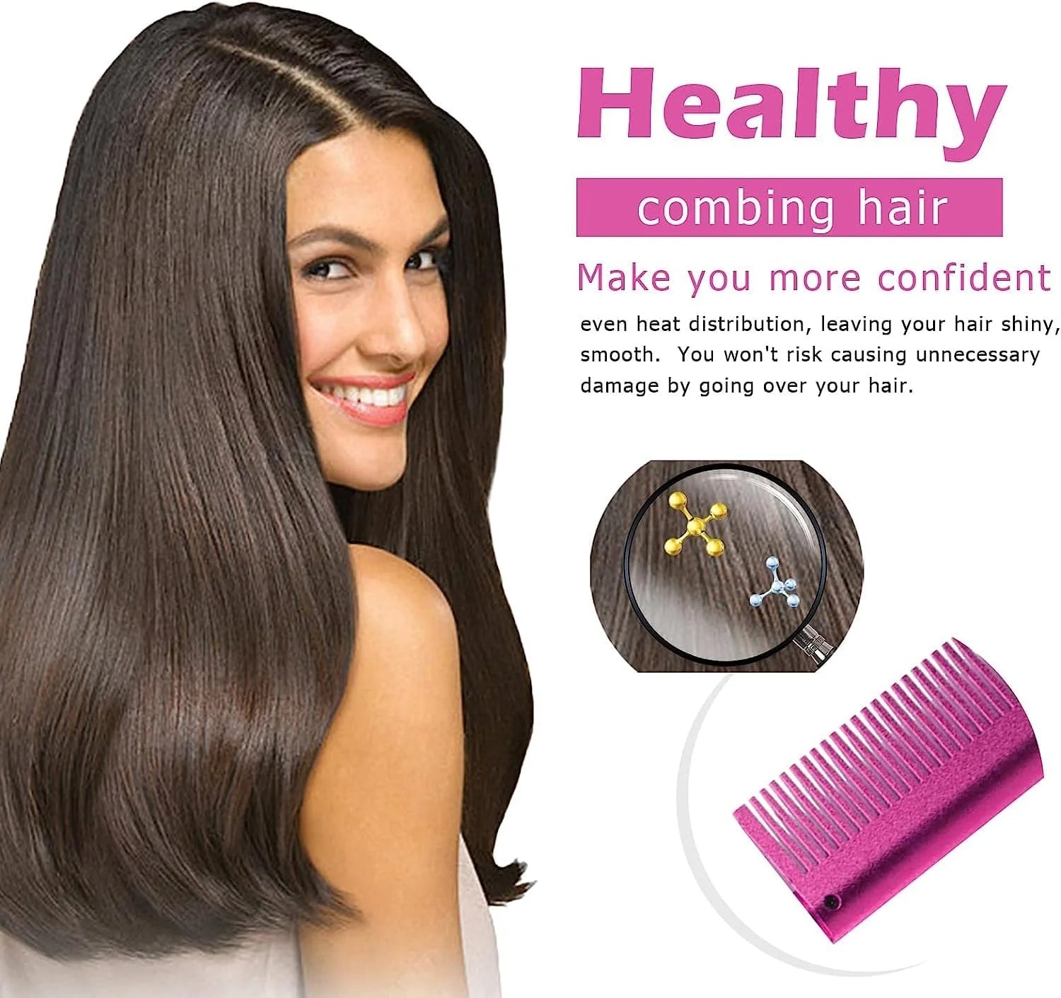 GOIPLE Electric Hot Comb Fast Heating Straightener Curling Iron Curler Brush Styling Tools for Hair Care Lace Wig Styling Set Halalzen