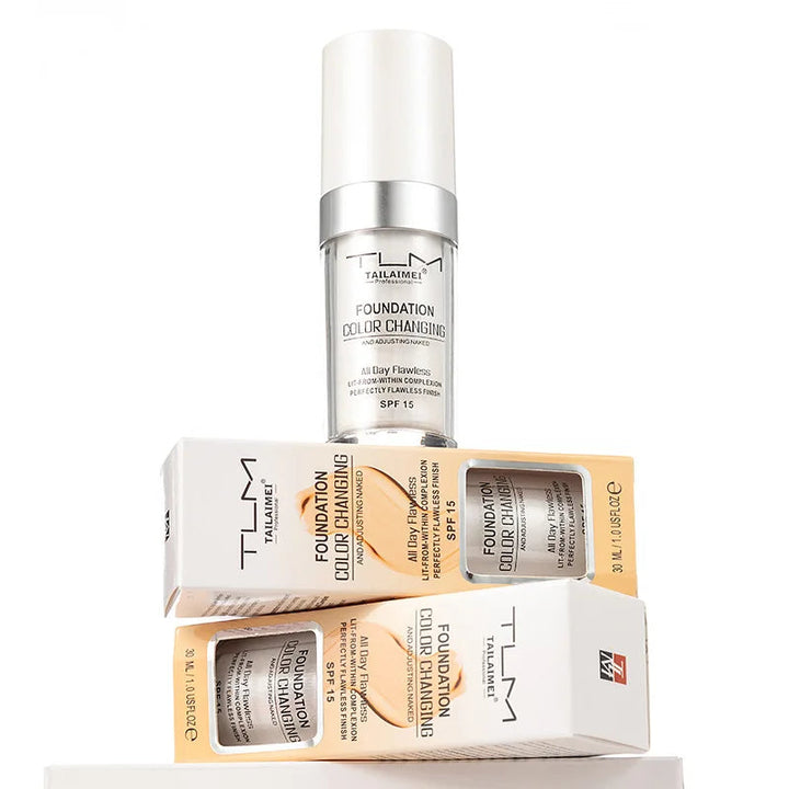 Warm Change liquid foundation sunscreen lasting oil control easy to apply makeup waterproof portable Halalzen