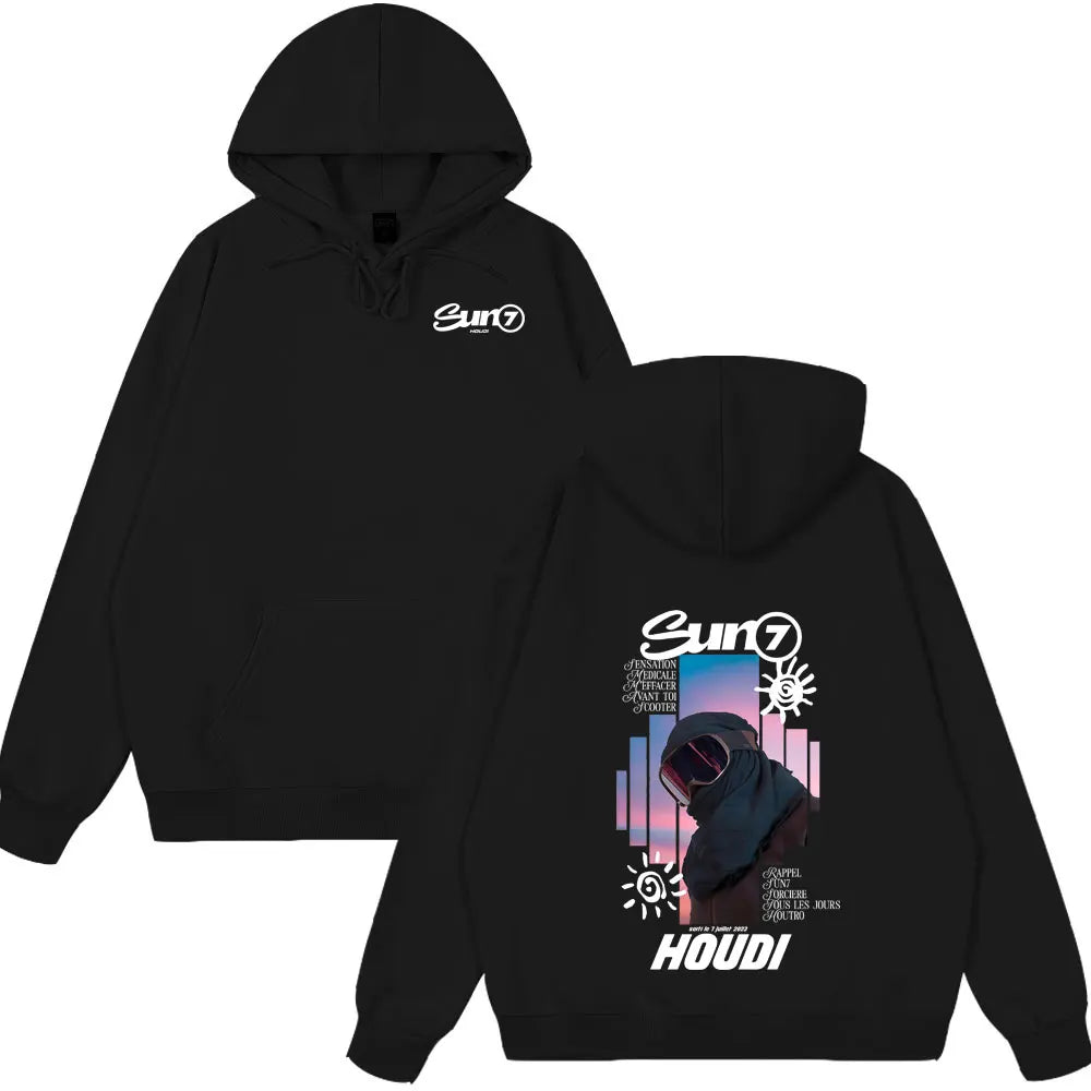 Rapper HOUDI SUN7 Graphic Hoodies Men Women Hip Hop Fashion Pop Music Clothes Unsiex Casual Oversized Hot Sale Winter Clothing