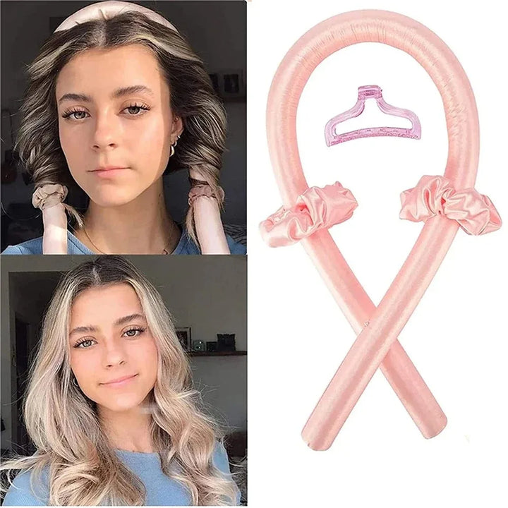 Having Two Different Styles Heatless Curling Rod Headband No Heat Silk Curls Ribbon Headband Lazy Hair Curlers Hair Styling Tool