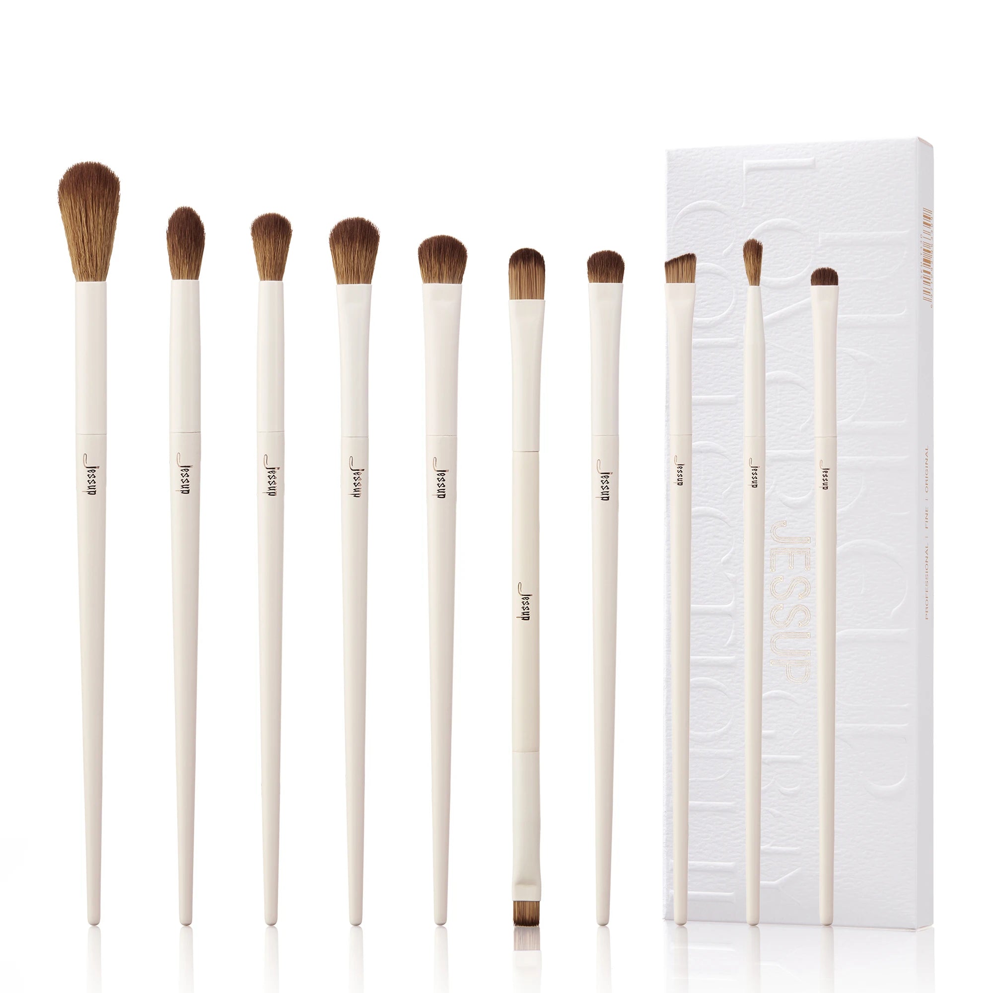 Jessup Makeup Brushes 10-14pc Makeup Brush Set Synthetic Foundation Brush Powder Contour Eyeshadow Liner Blending Highlight T329